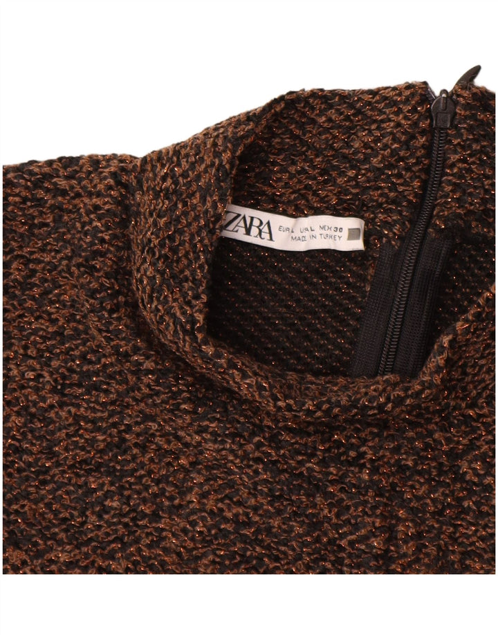 Damska bluzka ZARA UK 14, duży, brązowy poliester