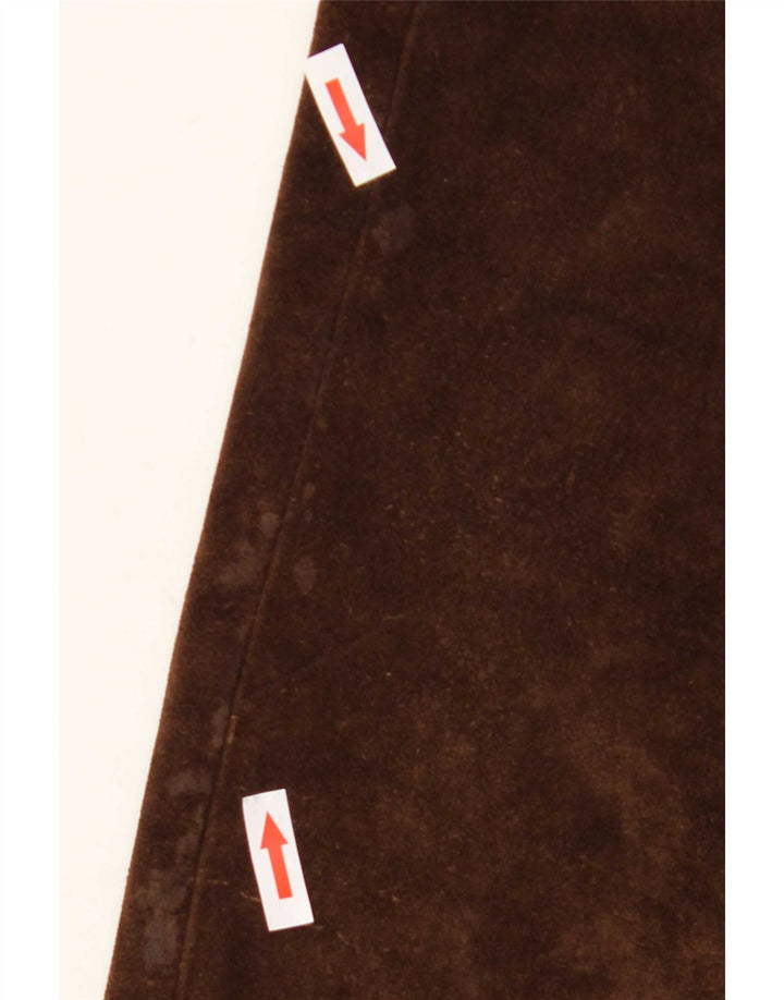Vintage damskie spodnie zamszowe Flare W30 L32 brązowe