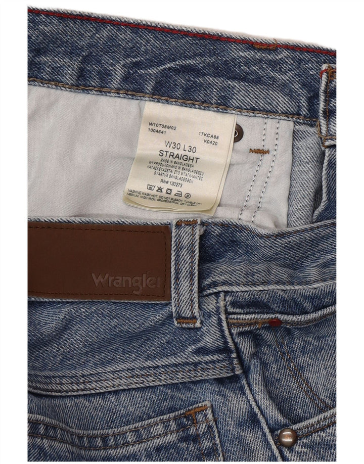 Wrangler Męskie Proste Dżinsy W30 L30 Niebieskie Bawełniane