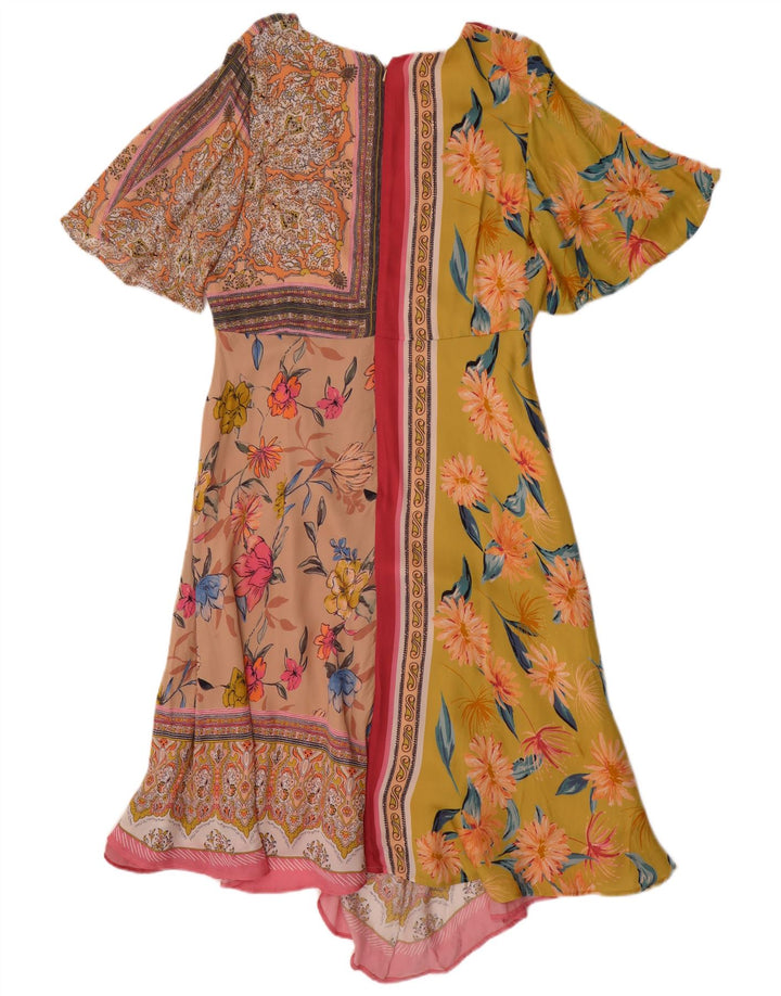 Damska sukienka asymetryczna MONSOON UK 14, duży wielobarwny patchwork