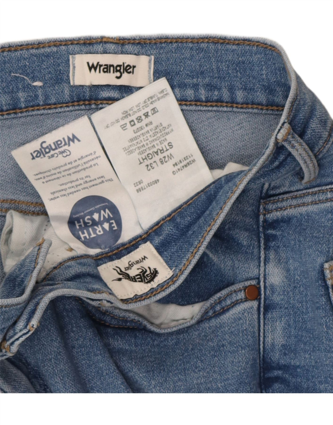 Damskie proste dżinsy Wrangler W28 L28 Niebieskie bawełniane