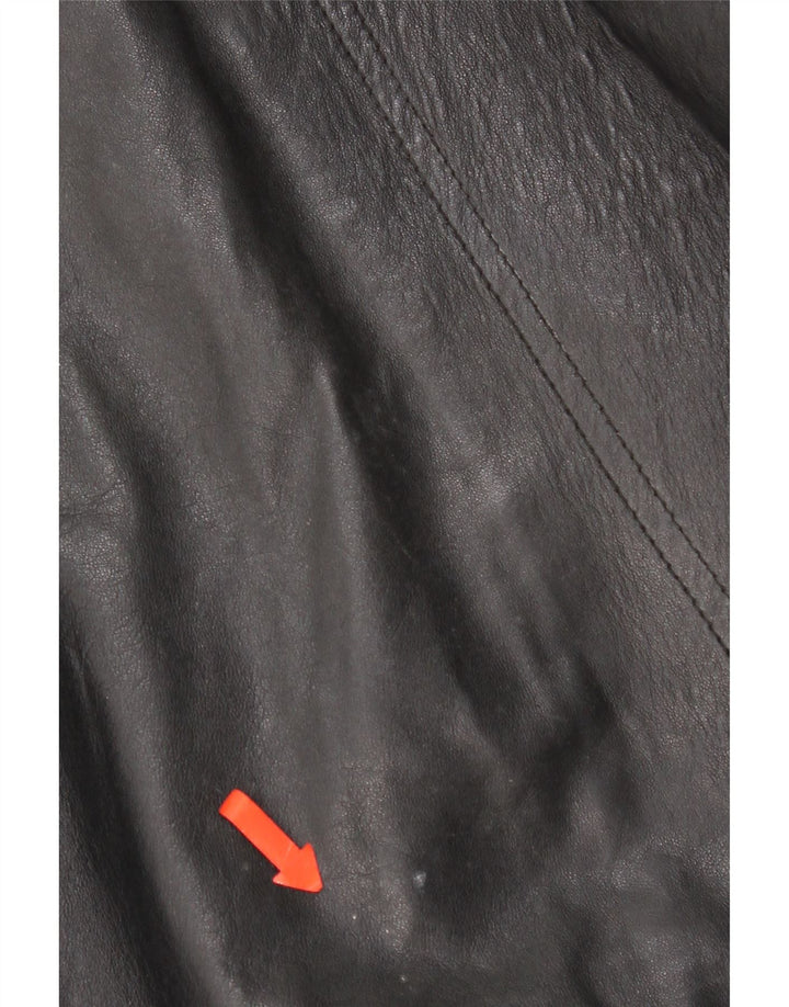 Vintage damska kurtka skórzana UK 16, duża czarna skóra