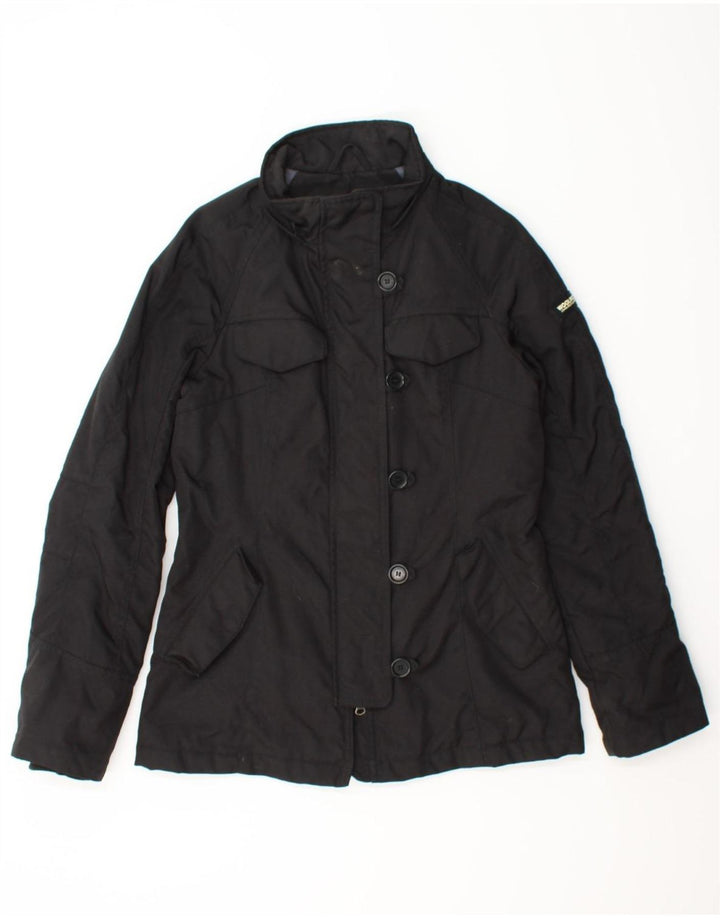WOOLRICH Womens Windbreaker Jacket UK 10 Small Black Nylon Vintage Woolrich and Second-Hand Woolrich from Messina Hembry 