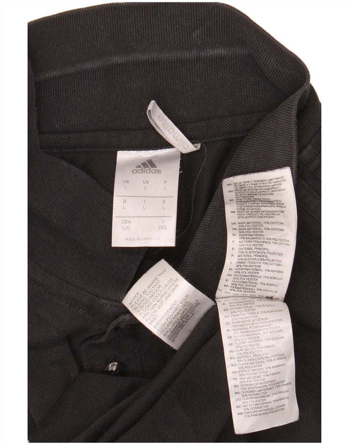 Męska koszulka polo ADIDAS Climalite, duża, czarna, bawełniana