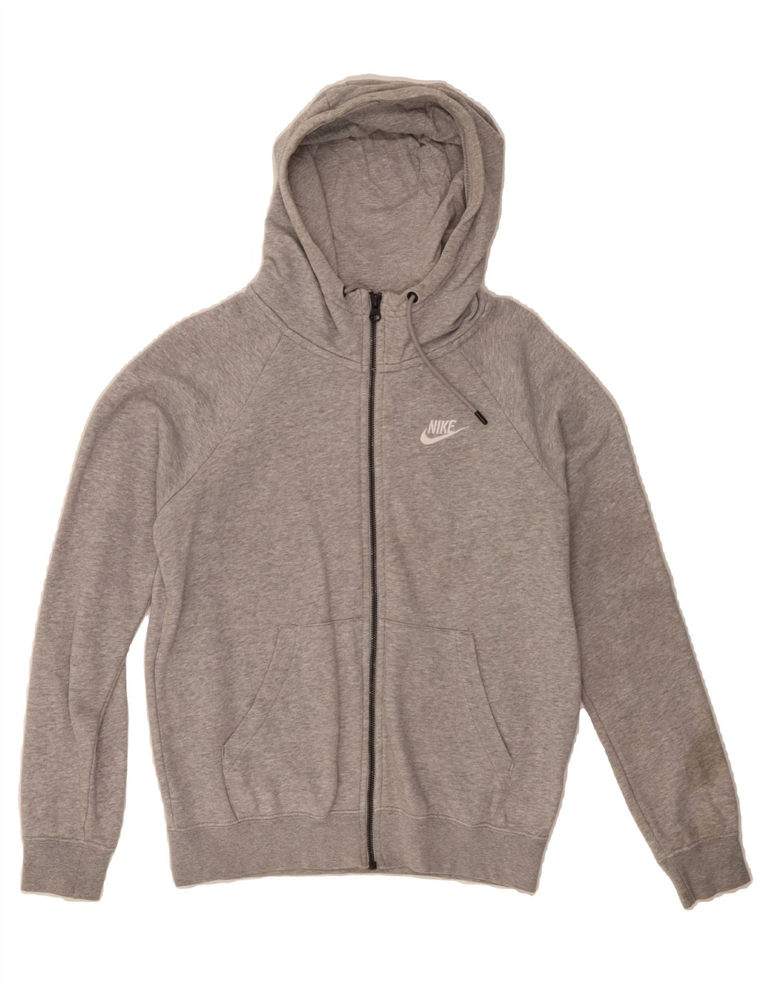 NIKE Womens Oversized Zip Hoodie Sweater UK 10 Small Grey Vintage Nike and Second-Hand Nike from Messina Hembry 