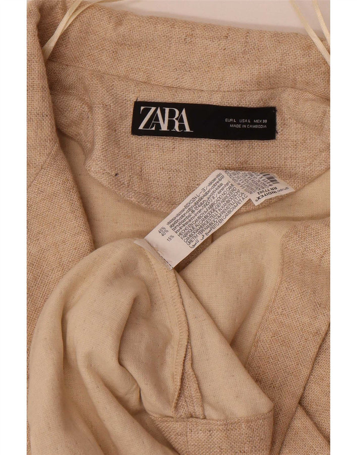 Damski płaszcz oversize Zara UK 16 Large Beżowa wiskoza