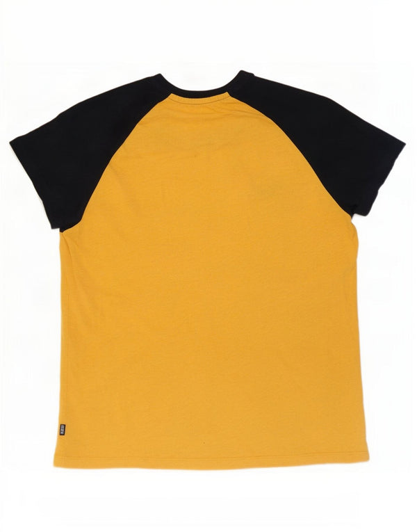 T-shirt męski Superdry, duży, żółty, bawełniany z blokami kolorów