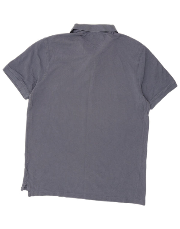 TOMMY HILFIGER Mens Slim Fit Polo Shirt XL Navy Blue Cotton