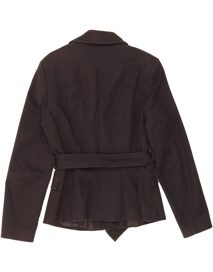 ZARA Womens Blazer Jacket UK 14 Large Black Cotton Vintage Zara and Second-Hand Zara from Messina Hembry 