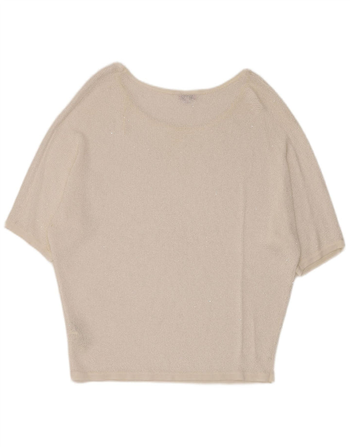 Damski sweter oversize Phase Eight z dekoltem w łódkę, UK 14, średni biały