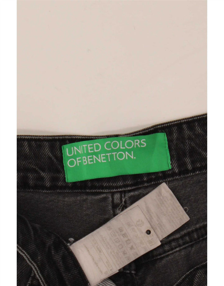 Damskie jeansy zwężane Benetton W30 L27 Szara bawełna