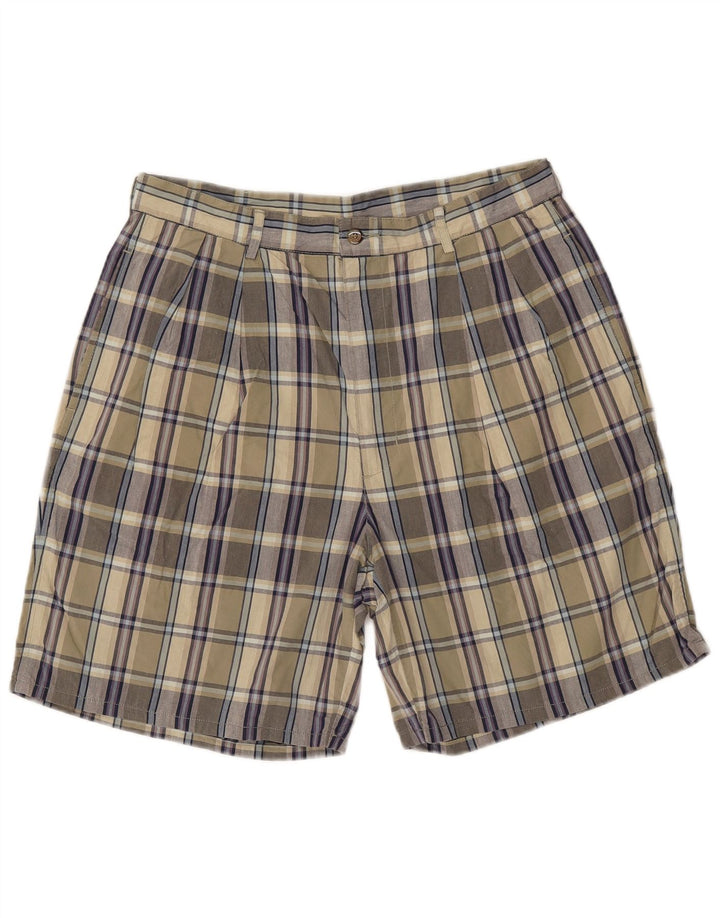 Męskie spodenki chino IZOD W34, duża, bawełniana krata khaki