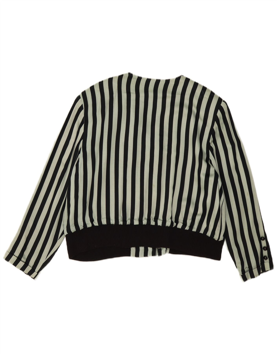 Damska bluzka koszulowa w stylu vintage EU 44 XL, wiskoza w zielone paski