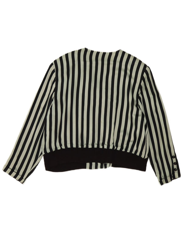 Damska bluzka koszulowa w stylu vintage EU 44 XL, wiskoza w zielone paski