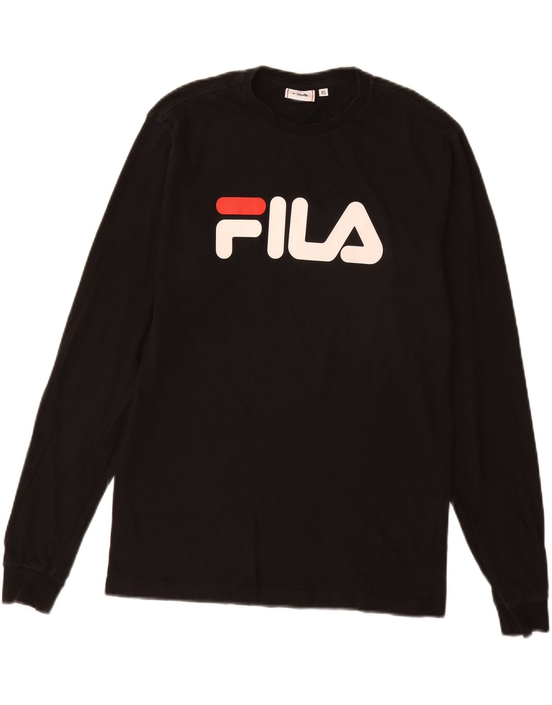 Męski graficzny top Fila z długim rękawem XS, czarny, bawełniany