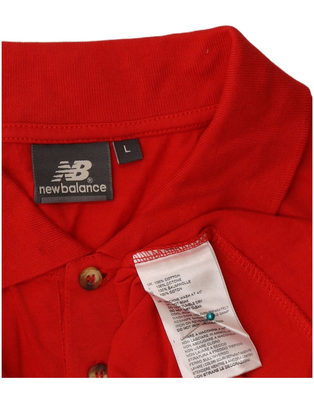 Męska koszulka polo New Balance, duża, czerwona, bawełniana