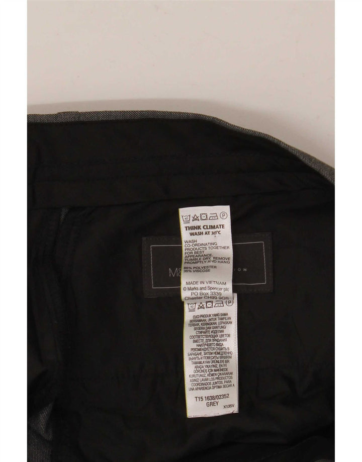 Marks & Spencer Męskie spodnie garniturowe o prostym kroju W32 L33 Szare