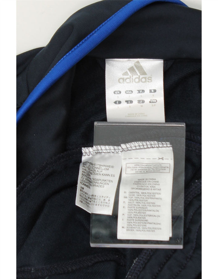 ADIDAS Mens Tracksuit Top Jacket Small Navy Blue Colourblock Polyester Vintage Adidas and Second-Hand Adidas from Messina Hembry 