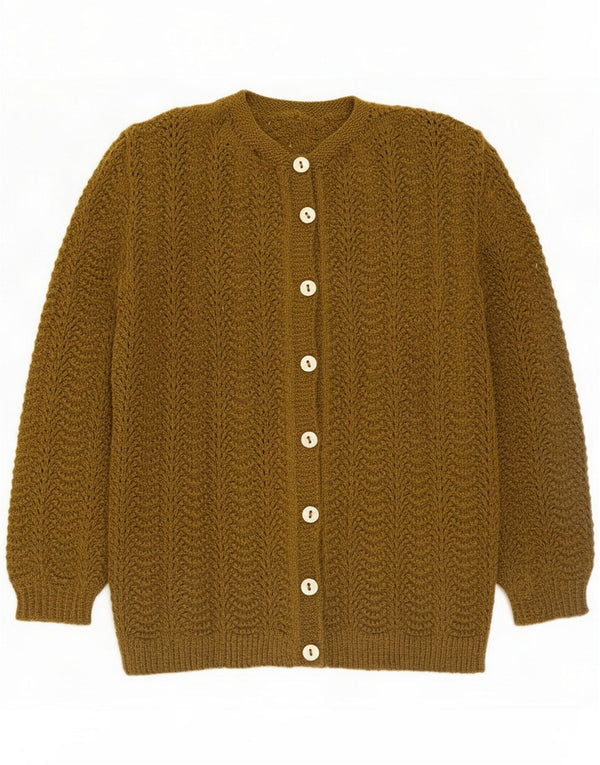 Vintage damski sweter kardigan UK 16 Large Khaki