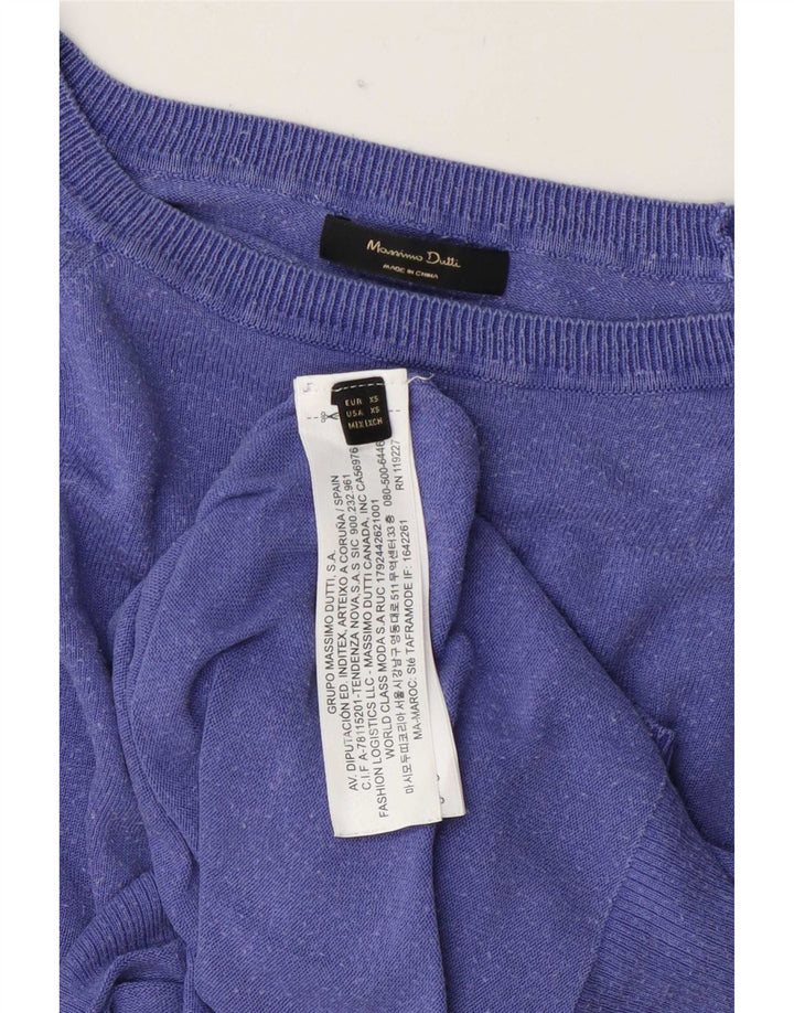 Damska bluzka oversize Massimo Dutti Top UK 6 XS Granatowy Lyocell