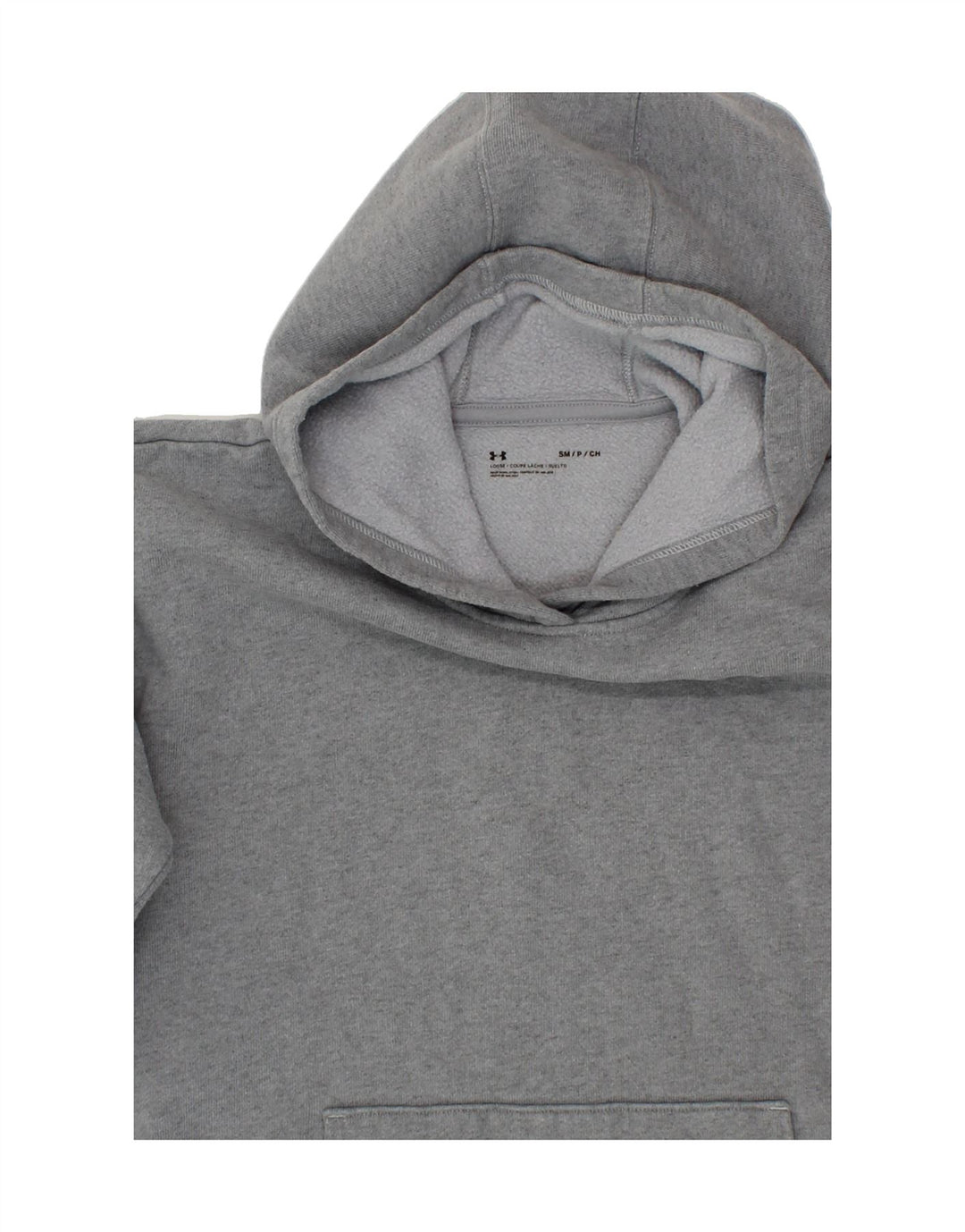 UNDER ARMOUR Womens Oversized Graphic Hoodie Jumper UK 10 Small Grey Vintage Under Armour and Second-Hand Under Armour from Messina Hembry 