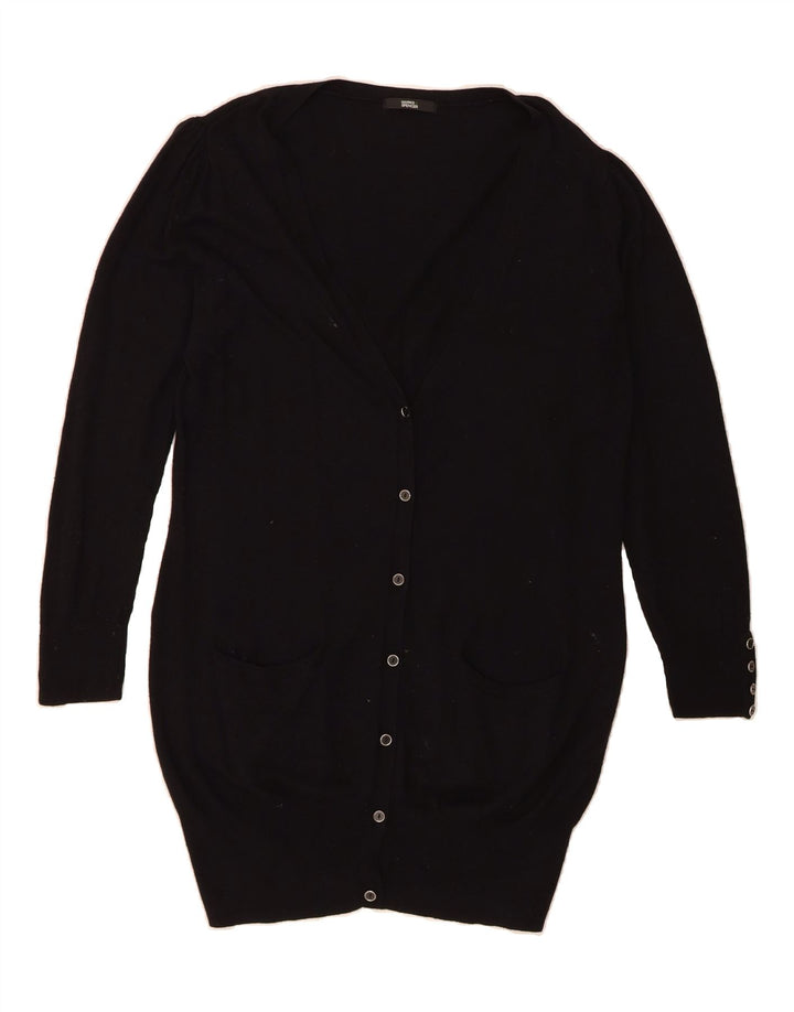 MARKS & SPENCER Womens Longline Cardigan Sweater UK 16 Large  Black Vintage Marks & Spencer and Second-Hand Marks & Spencer from Messina Hembry 