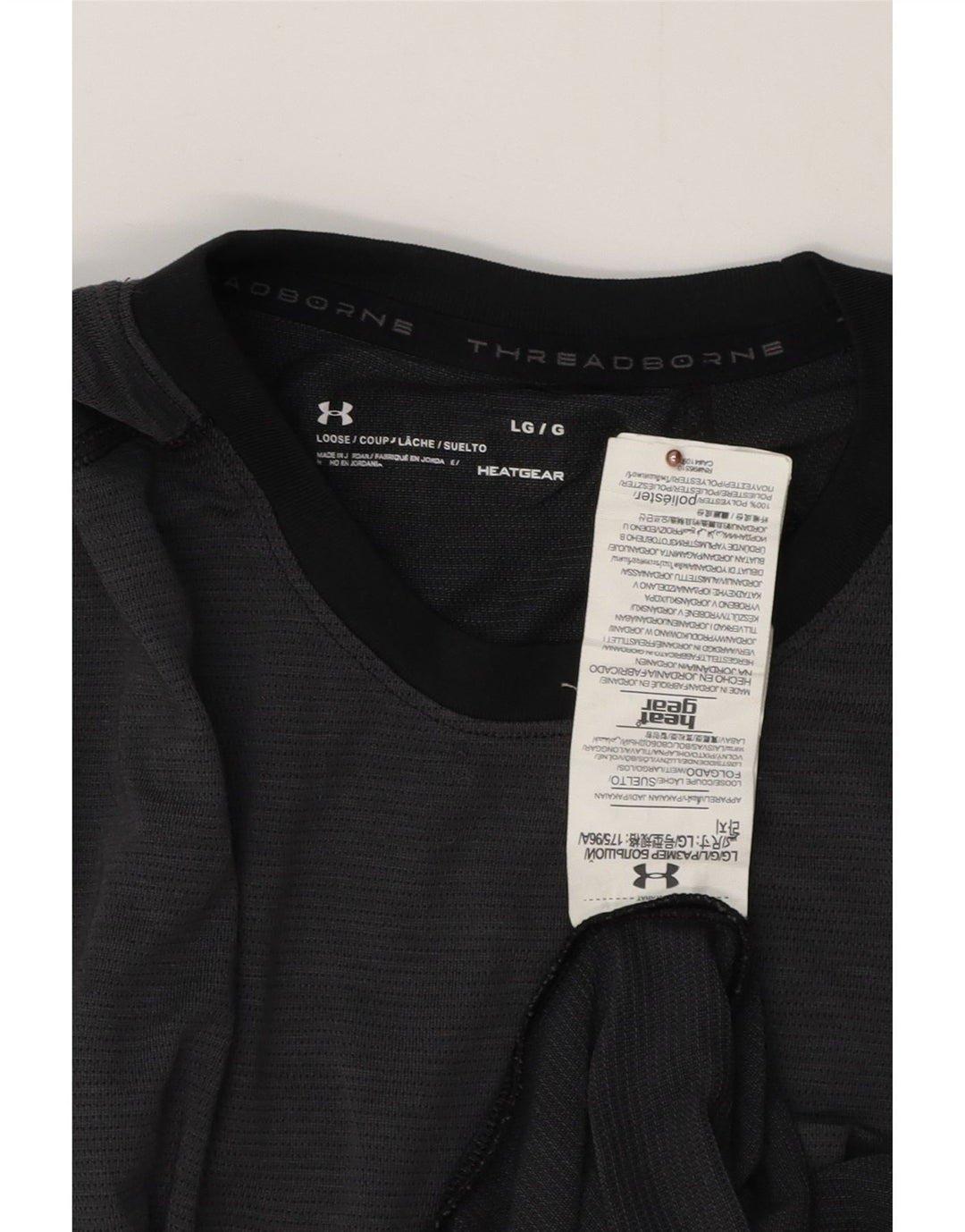 Męska koszulka termoaktywna UNDER ARMOUR z długim rękawem, dużym, szarym poliestrem