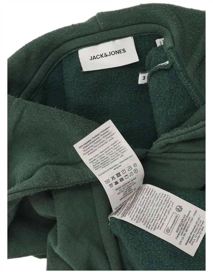 Męski sweter z kapturem Jack & Jones, średnio zielony, bawełniany