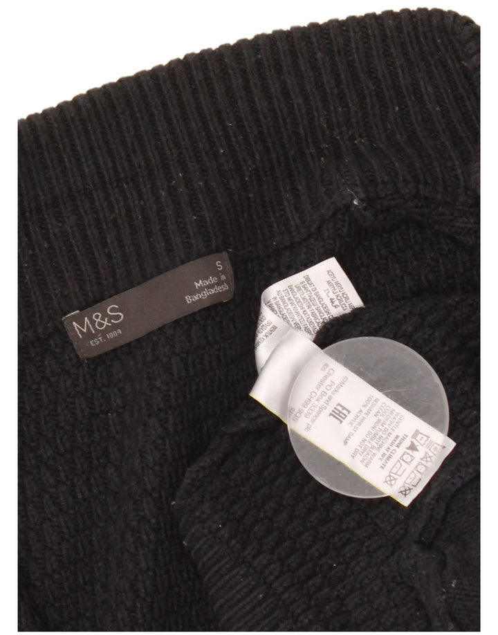 Marks & Spencer Męski sweter rozpinany, mały, granatowy, akrylowy
