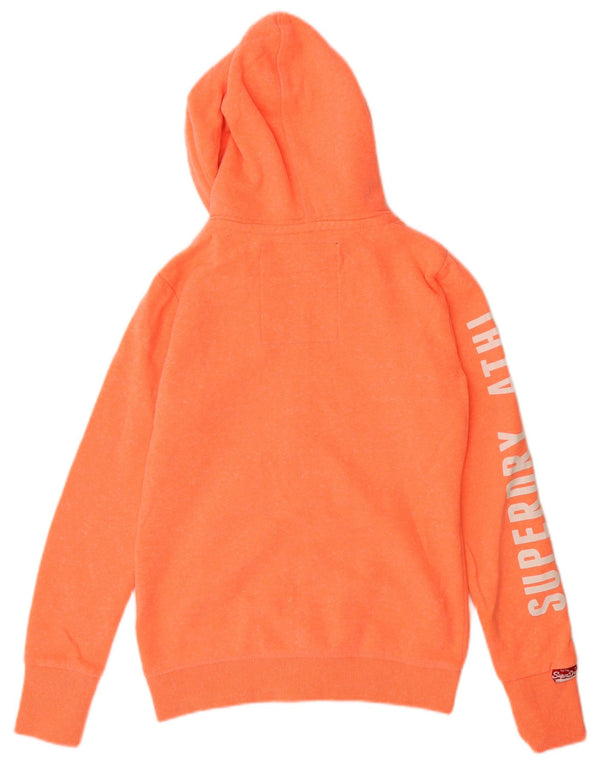 SUPERDRY Damski sweter z kapturem i zamkiem błyskawicznym UK 10, mały, pomarańczowy, bawełniany