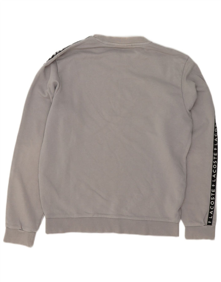 Męska bluza z grafiką Lacoste, rozmiar 3, mała, szara, z blokami kolorów