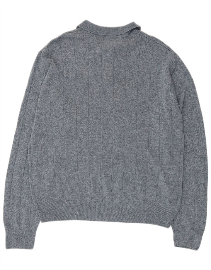 Męski sweter polo Dockers w dużą niebieską kratkę