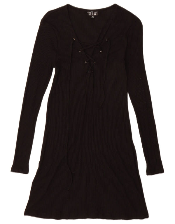 Damska sukienka typu petite jumper Topshop UK 8 Small, czarna wiskoza