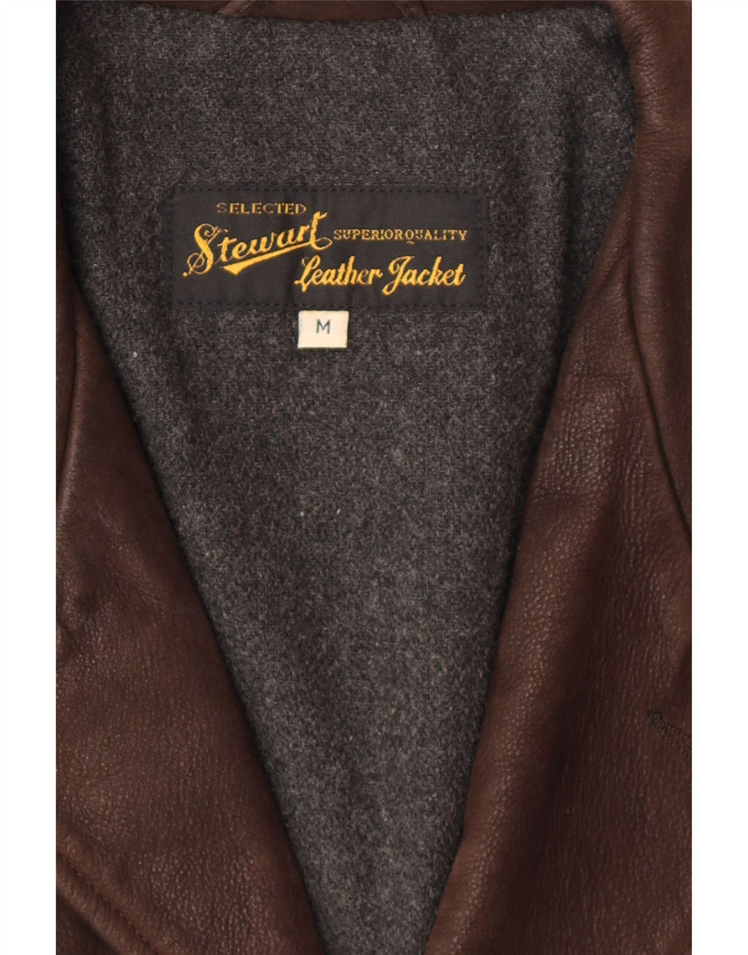 Męska kurtka skórzana STEWART UK 38 Średniobrązowa skóra