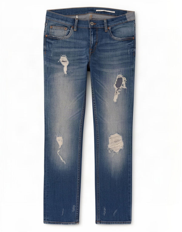 Damskie jeansy Zara w trudnej sytuacji, EU 36 XS W26 L25 Niebieskie