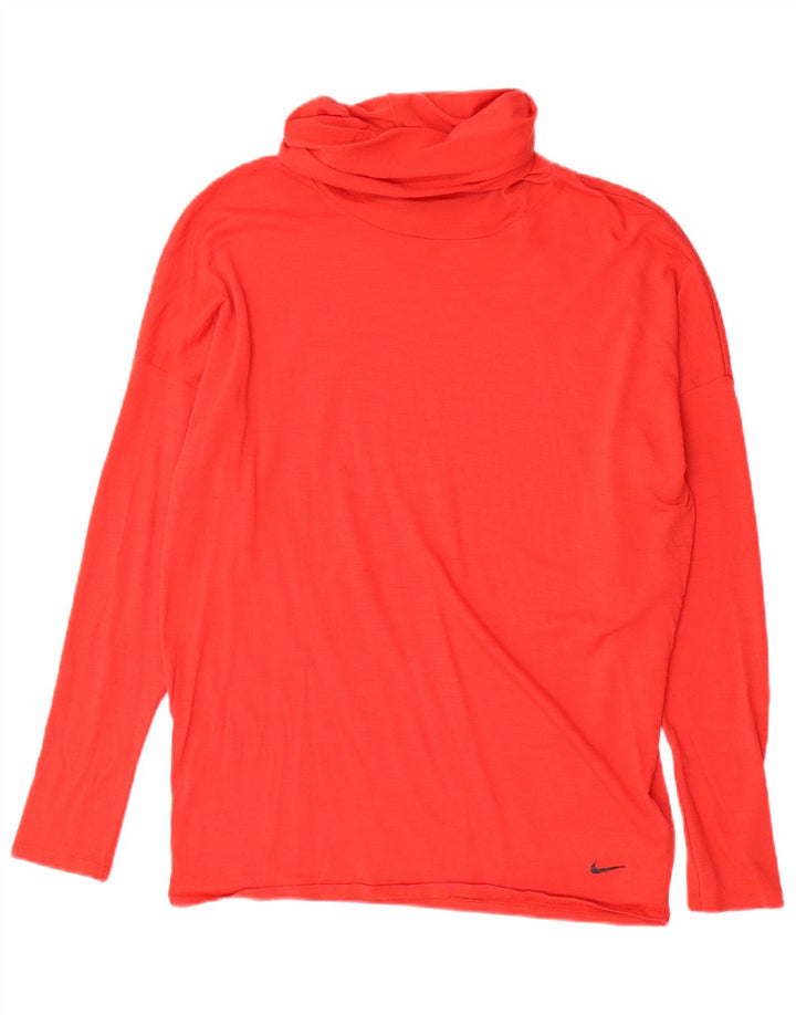 Męska koszulka Nike Dri Fit z długim rękawem, średnia czerwona wełna