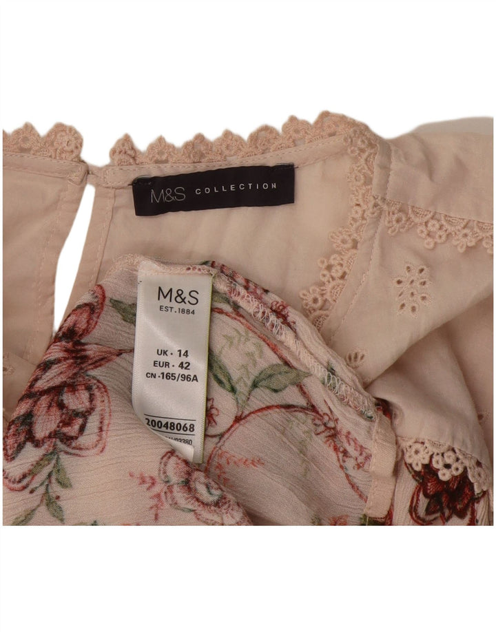 Bluzka damska Marks & Spencer UK 14 Średnioróżowy kwiatowy wiskoza