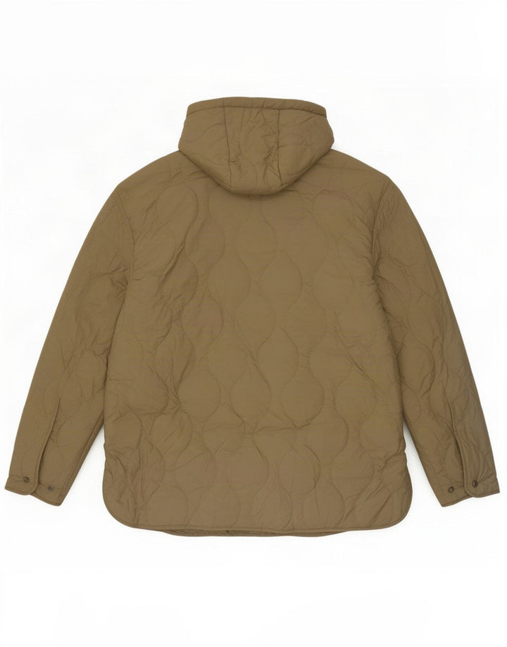 Damska kurtka z kapturem, oversize, wyściełana Zara UK 14, średni khaki, poliester