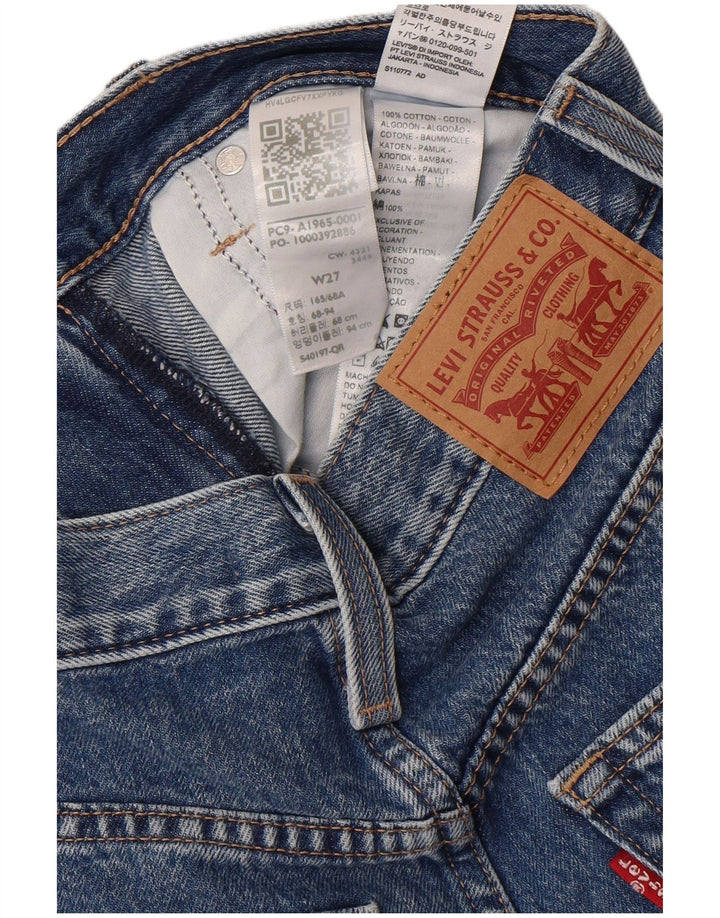 Damskie spodenki jeansowe Levi's z wysokim stanem W27, małe, niebieskie, bawełniane