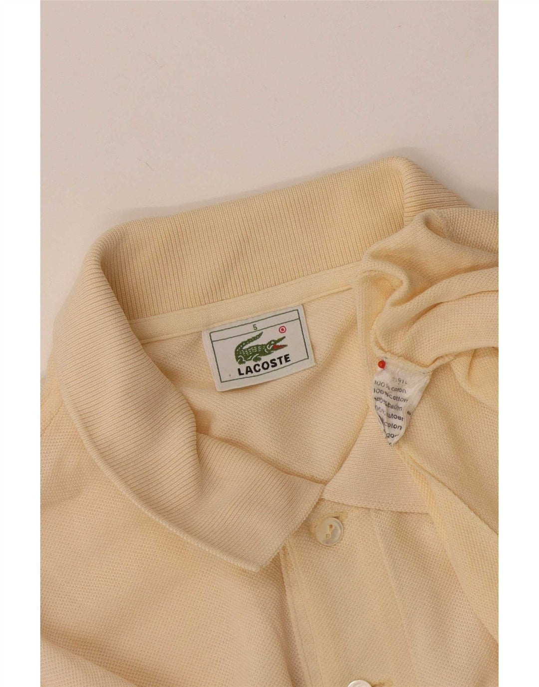 Męska koszulka polo Lacoste, rozmiar 5, duża, beżowa, bawełniana