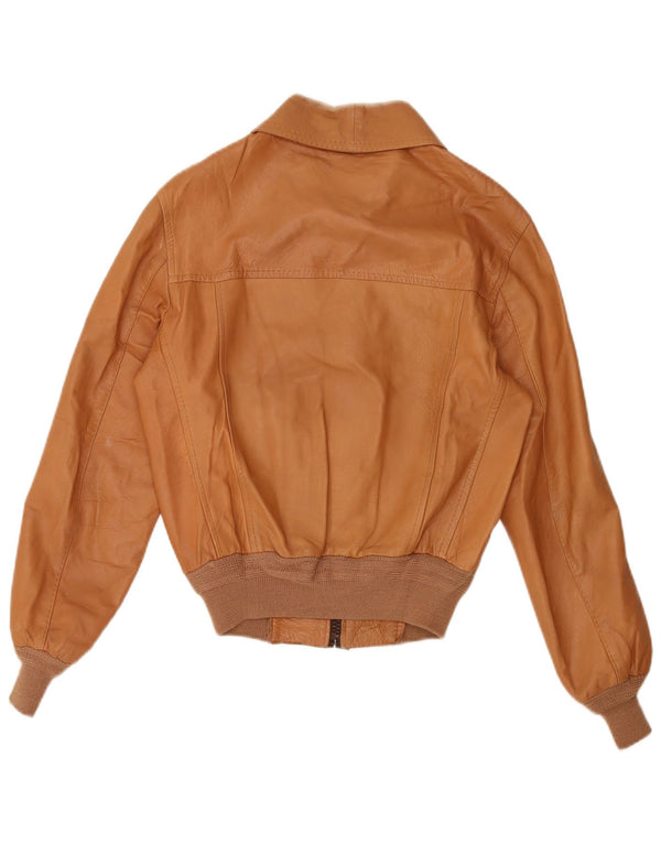 Vintage damska kurtka skórzana IT 50 XL beżowa