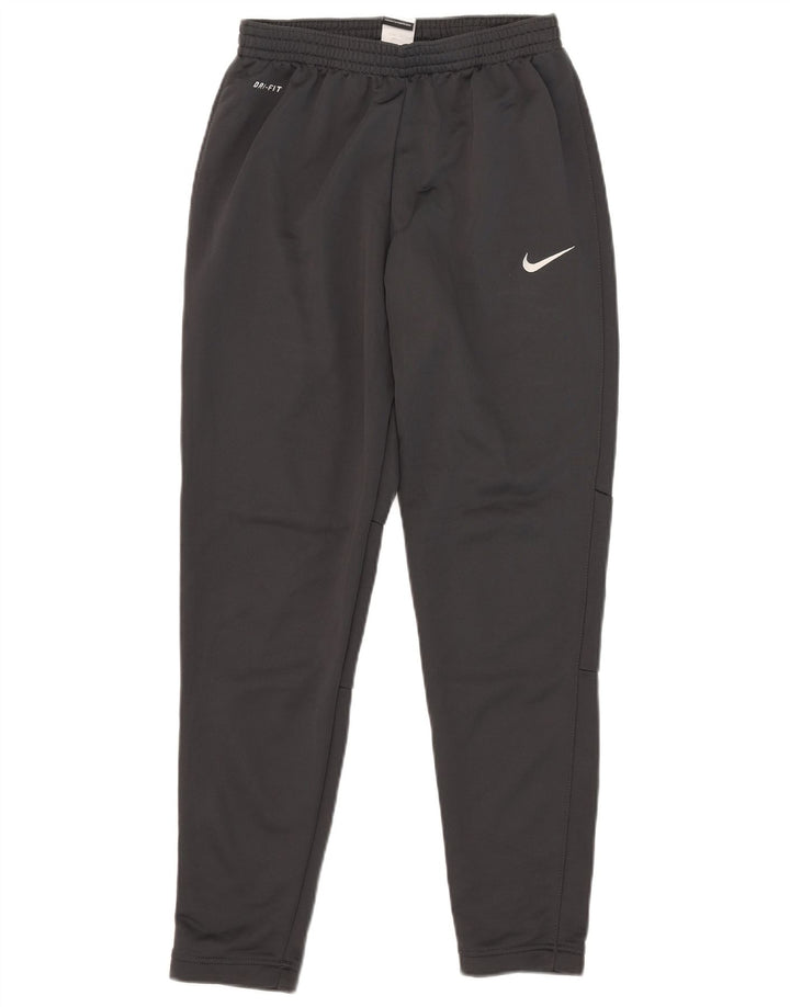 Męskie spodnie dresowe Nike Dri Fit, małe, szare, poliestrowe