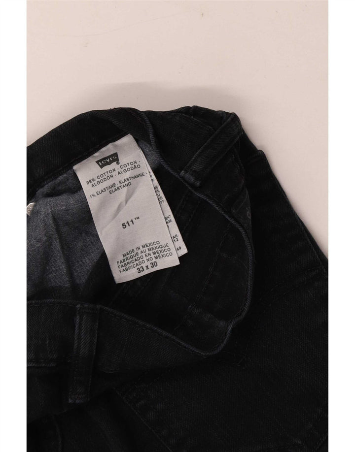 Męskie jeansy slim fit Levi's W33 L30 Czarna bawełna