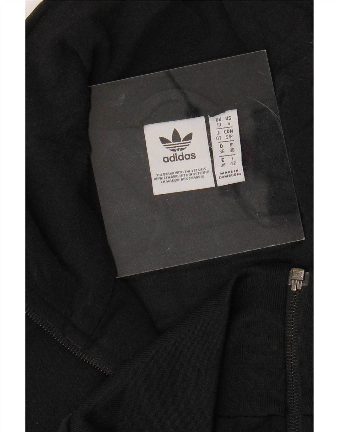 Damska kurtka dresowa Adidas UK 10, mała, czarna, poliestrowa