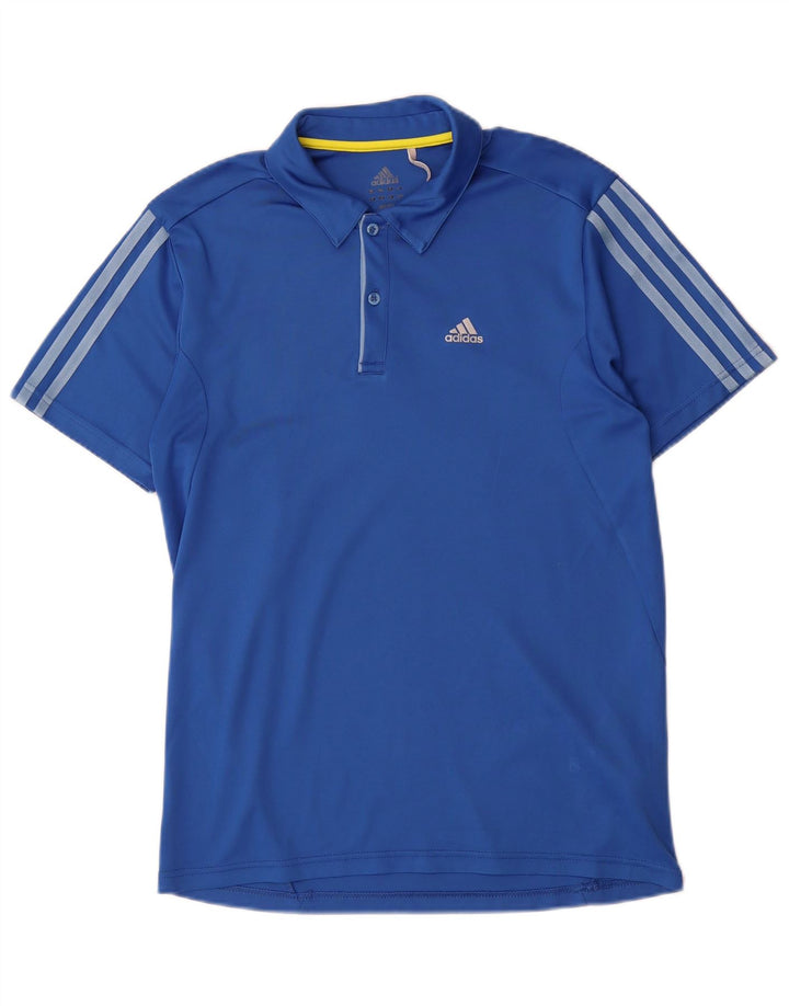 Męska koszulka polo Adidas Climalite, mała, niebieska, z poliestru