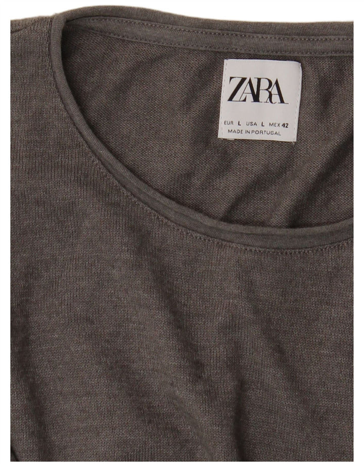 Męski T-shirt Zara, duży, szary