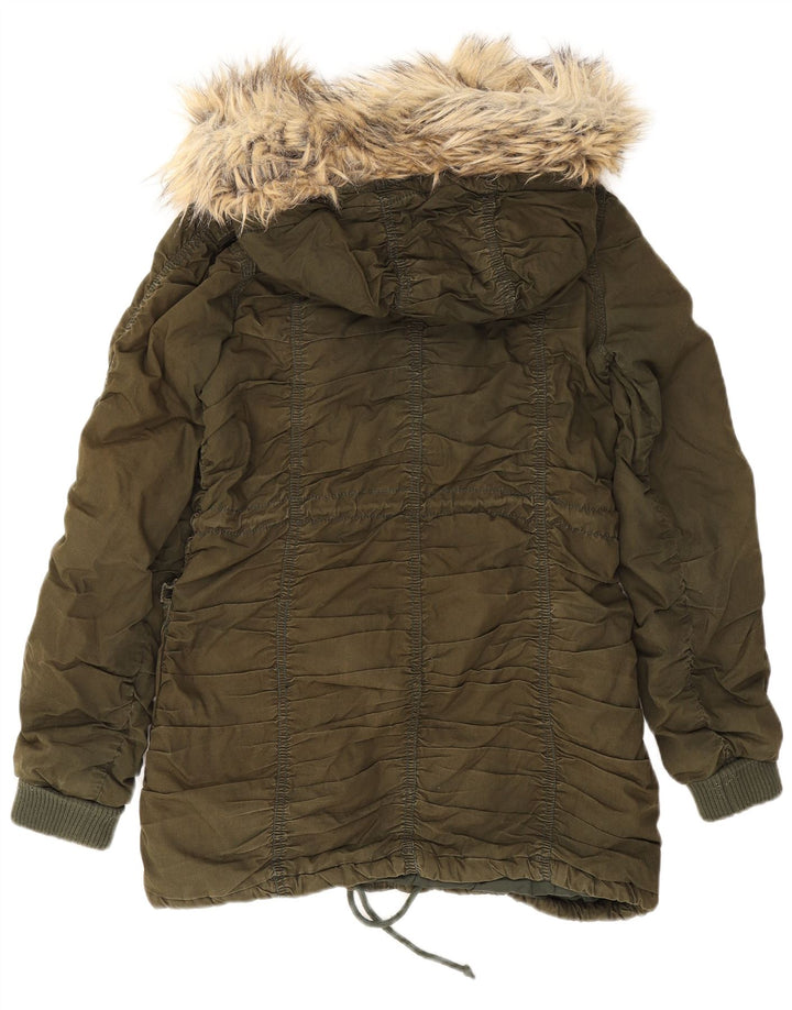 Damska kurtka parka z kapturem Miss Sixty UK 12, średnia bawełna khaki
