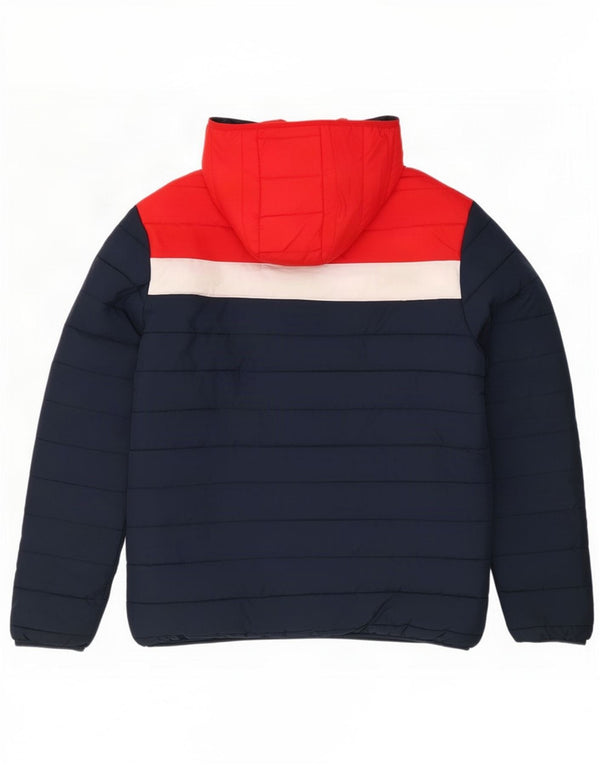 Męska ocieplana kurtka z kapturem Jack & Jones UK 42 XL, granatowa, blok kolorów