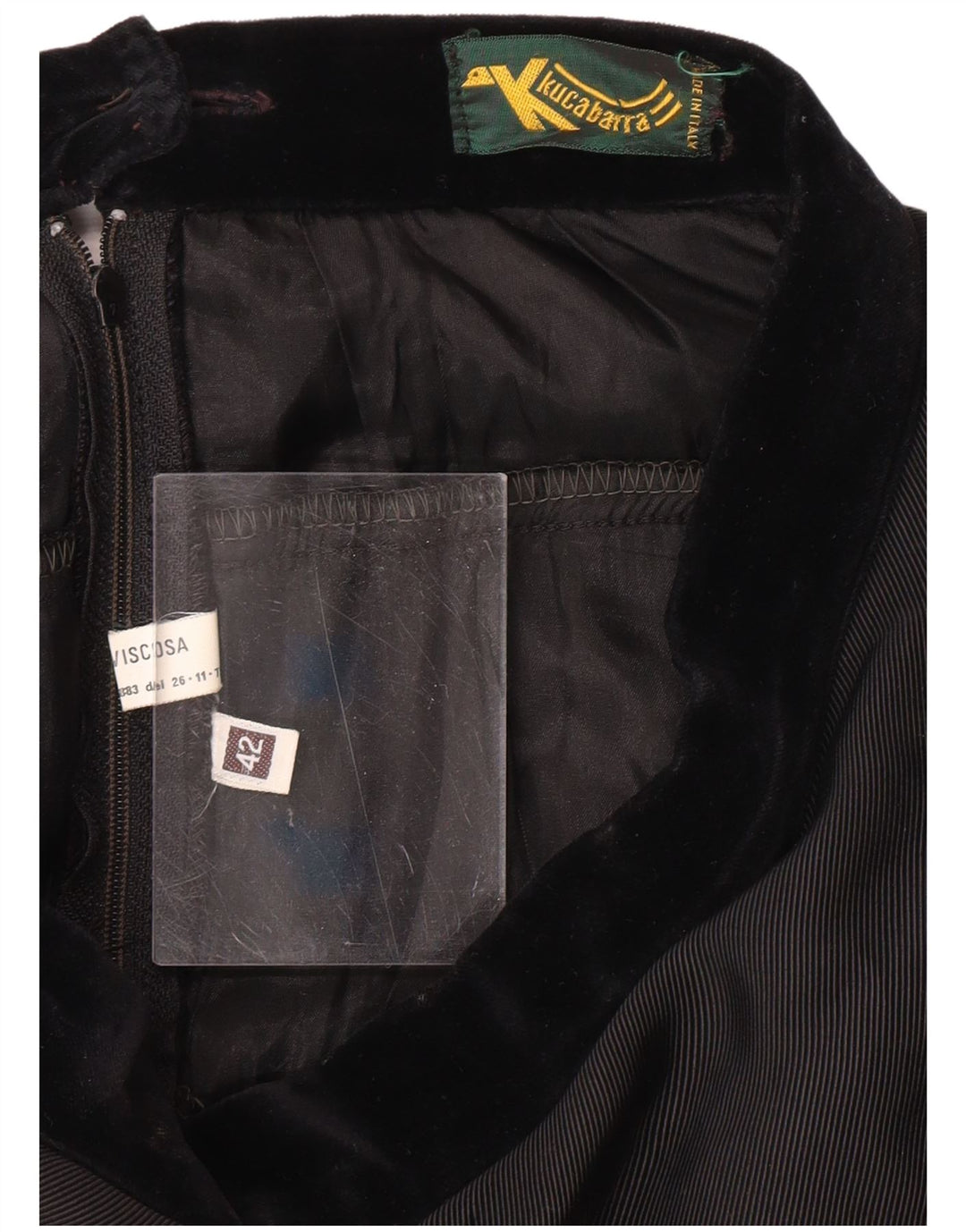 Warstwowa spódnica damska VINTAGE z wysokim stanem IT 42 Medium W26 Czarna wiskoza