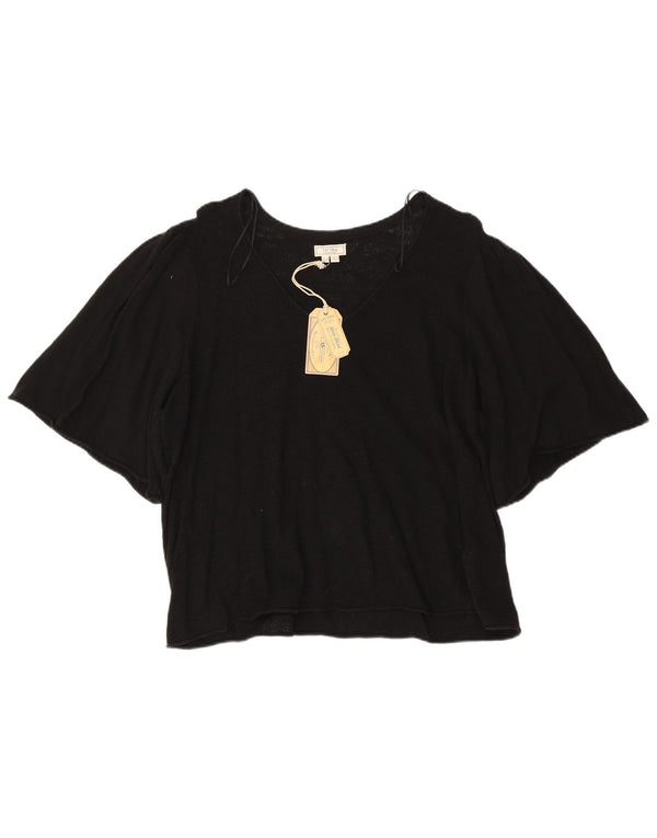 Bluzka damska Fat Face Top UK 18 XL, czarna bawełna